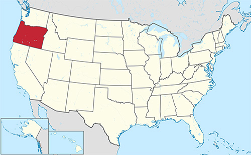 This map, taken without permission from Wikipedia, indicates the location of Oregon within the United States